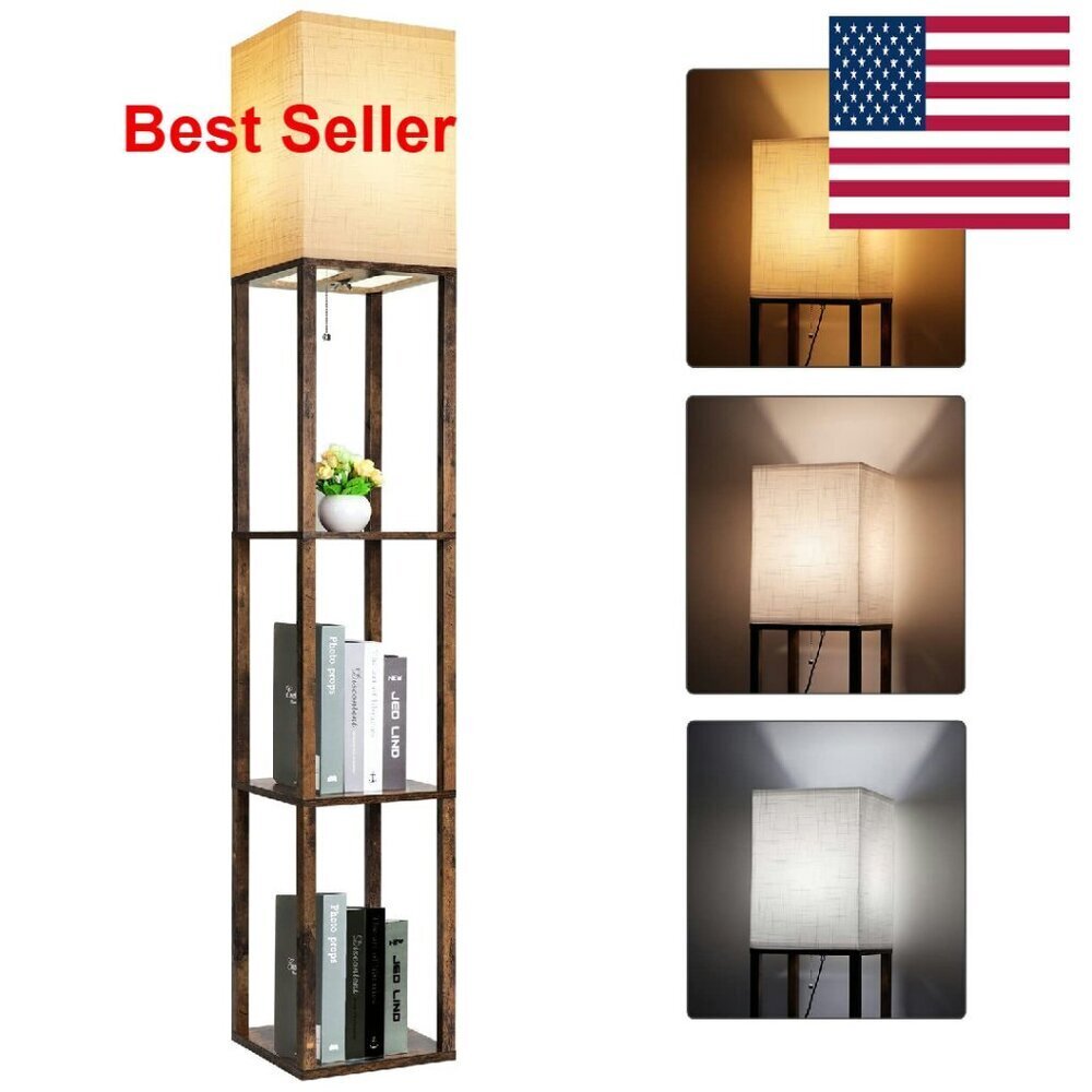 Modern Shelf Floor Lamp Elegant Minimal Chic Living Room Decor Adjustable
